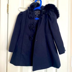 Hooded girls’ peacoat
